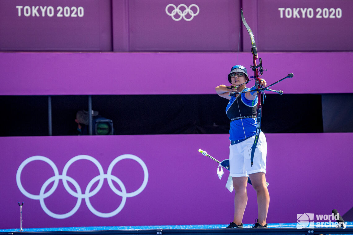 Chiara Rebagliati shooting in Tokyo Olympics.