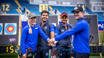 Estonia and India into compound mixed team gold medal match in Shanghai.
